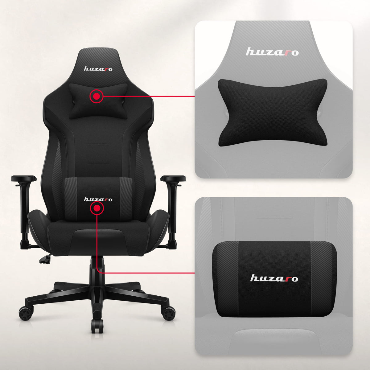 HUZARO FORCE 7.6 Gaming-Stuhl Schwarz
