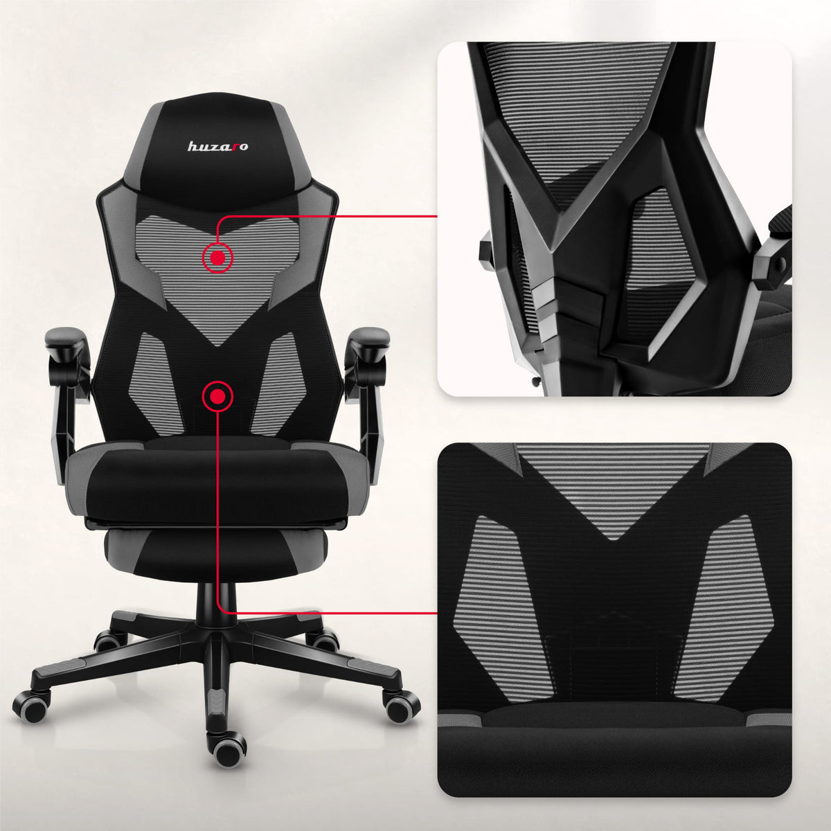 Huzaro Combat 3.1 Grau Gaming Stuhl