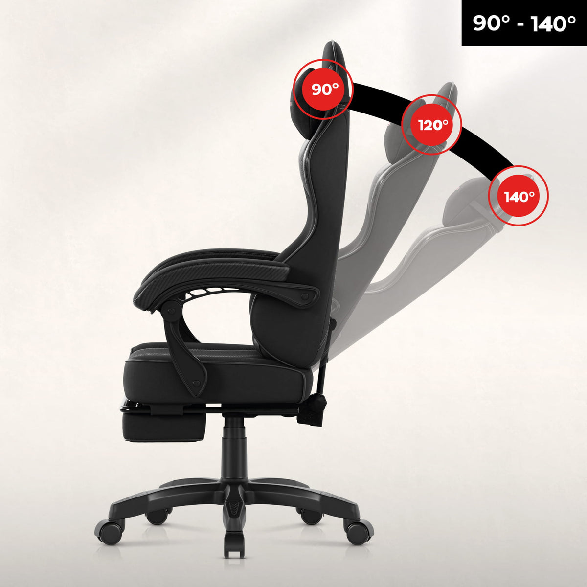 Huzaro Force 3.7 Carbon Black Gaming-Stuhl