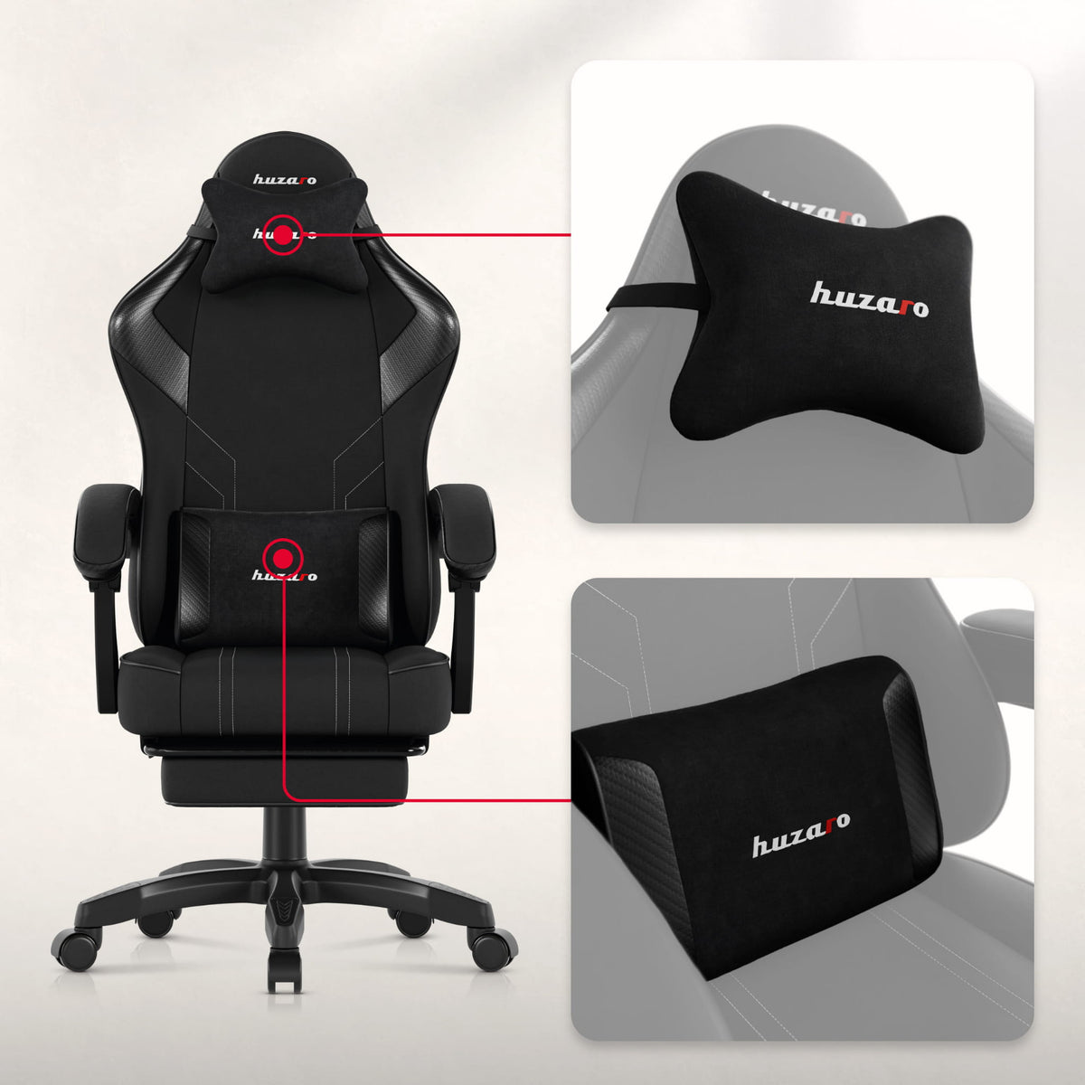 Huzaro Force 3.7 Carbon Black Gaming-Stuhl