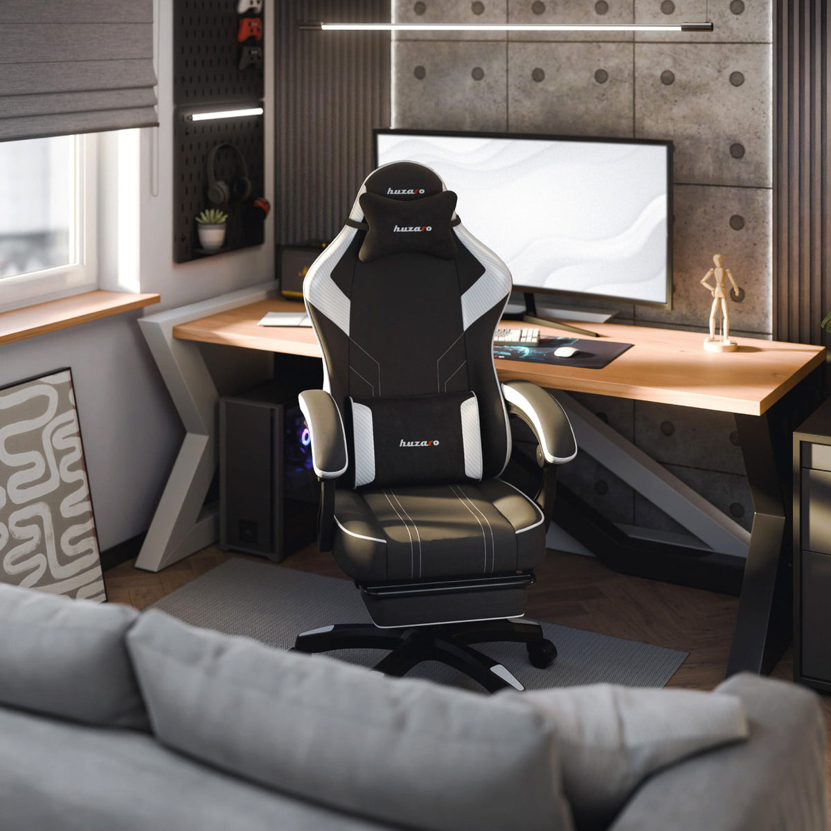 Huzaro Force 3.7 Weißer Carbon-Gaming-Stuhl