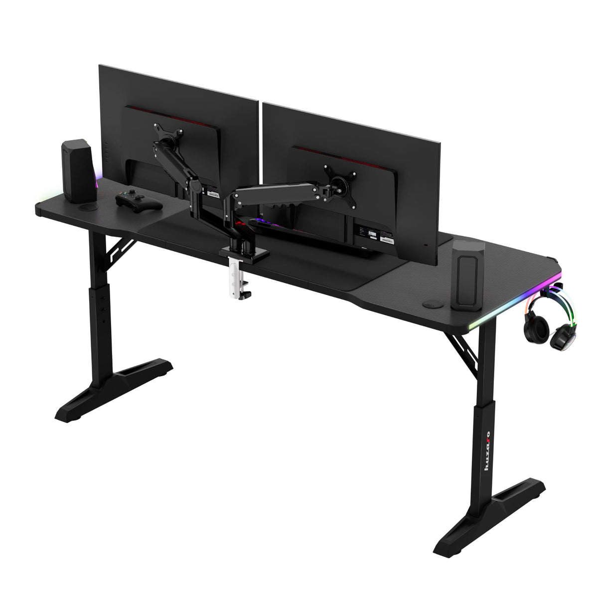 LED Gaming-Schreibtisch Huzaro Hero 4.6 RGB Schwarz 160 cm