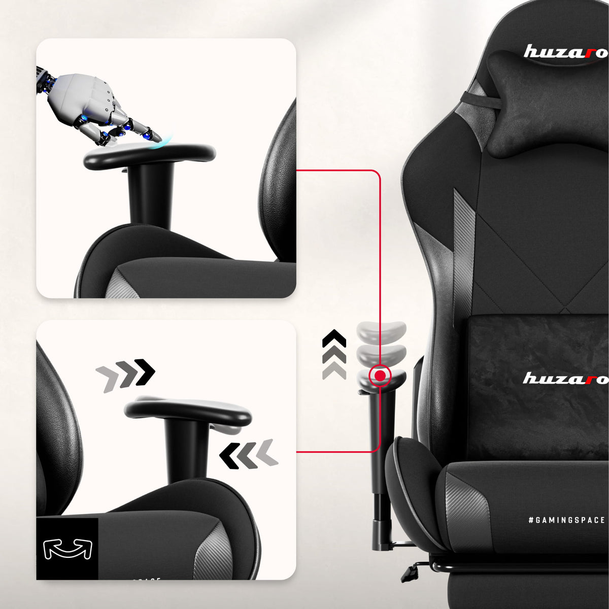 Huzaro Force 5.7 Schwarzer Gaming-Stuhl