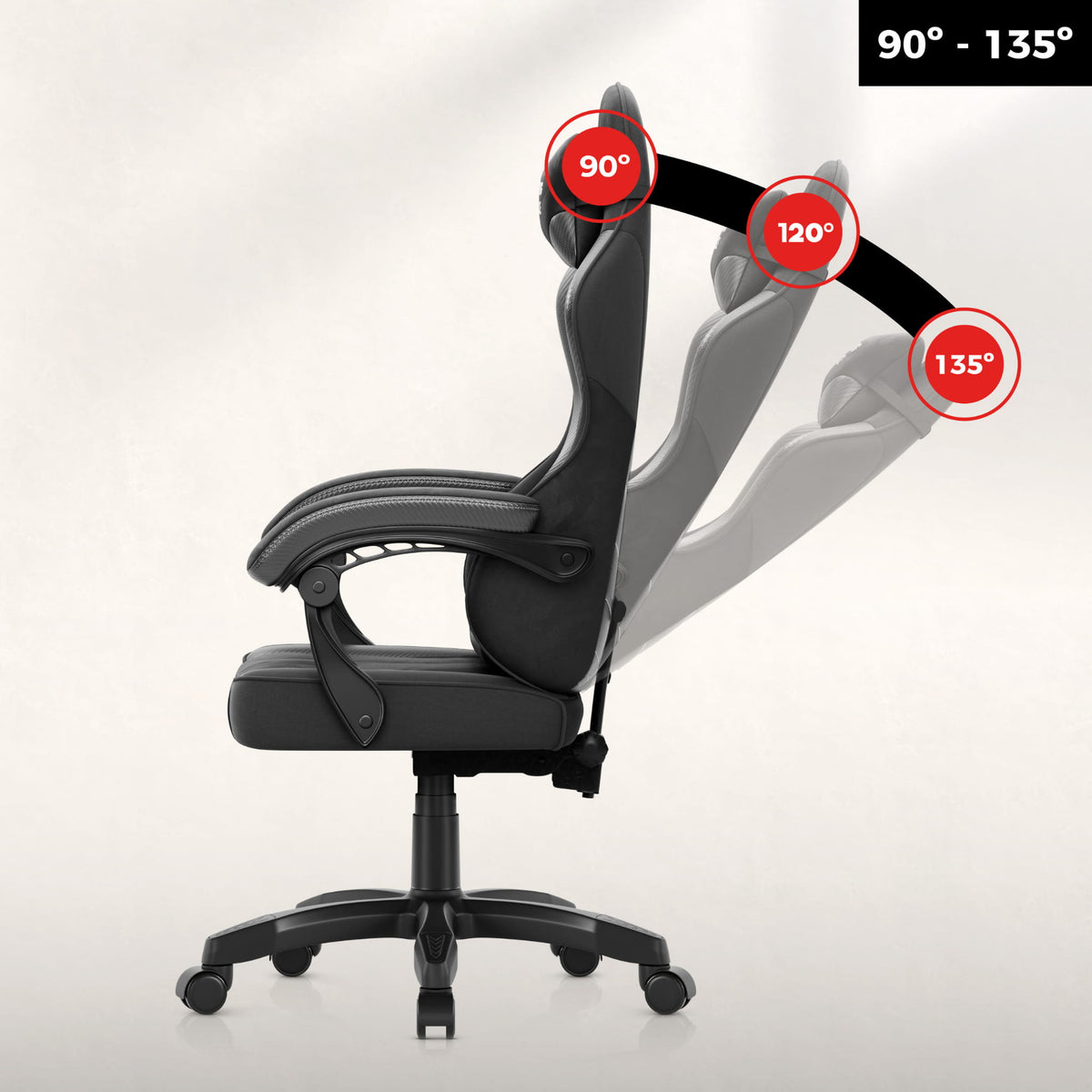 Huzaro Force 2.7 Gaming-Stuhl aus schwarzem Carbon-Samt 