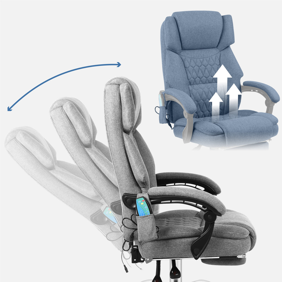 Mark Adler Boss 6.0 Grau Massage-Bürostuhl