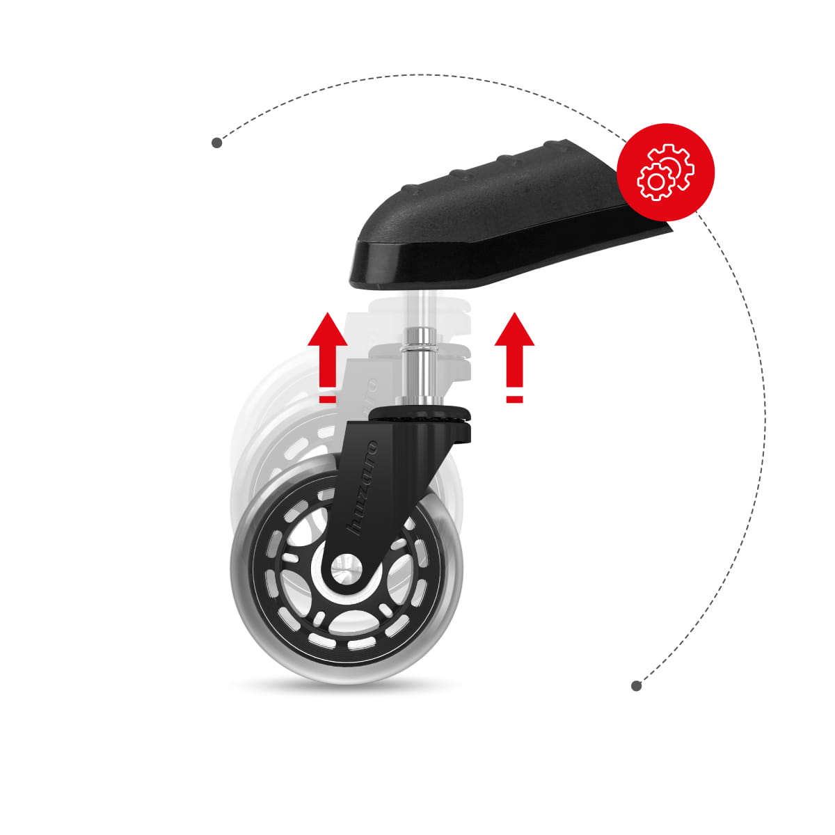 Rollen Sitzrollen Huzaro Casters 2.0 schwarz