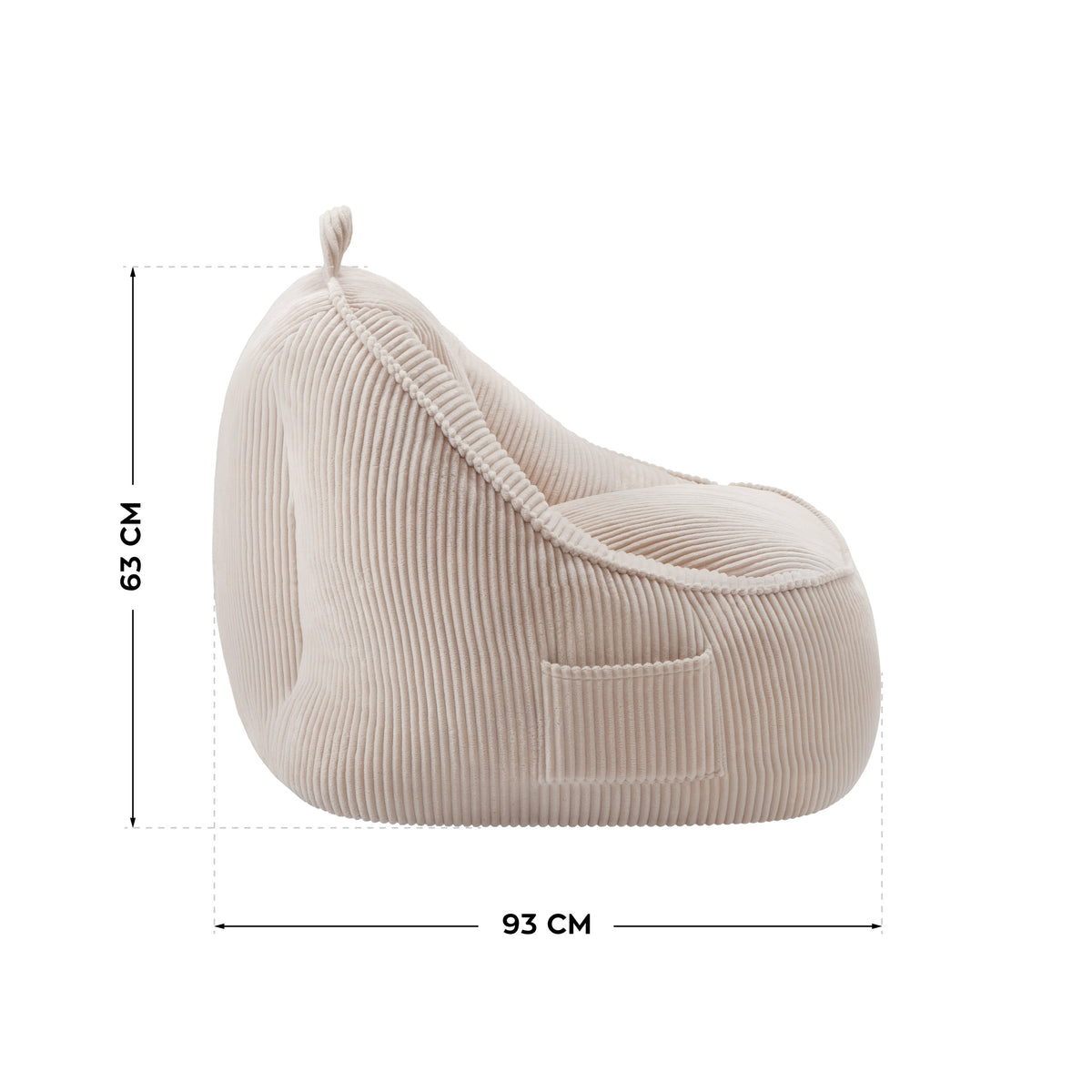 Sitzsack mit Rückenlehne Kordsamt Mark Adler Comfy 4.0 Beige