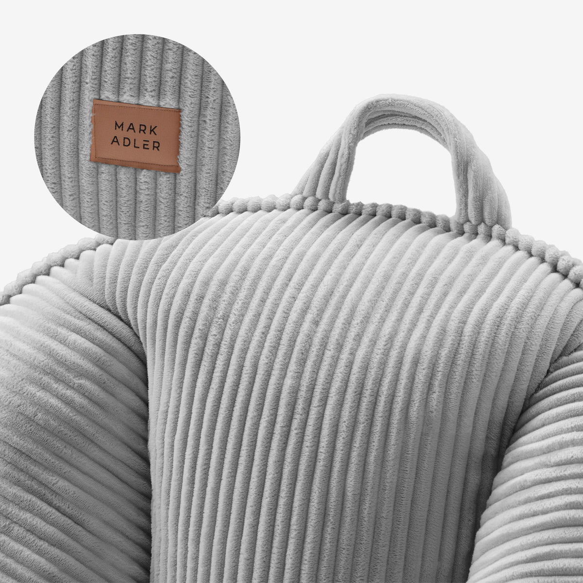 Sitzsack-Sessel mit Rückenlehne Cord Mark Adler Comfy 4.0 Grau