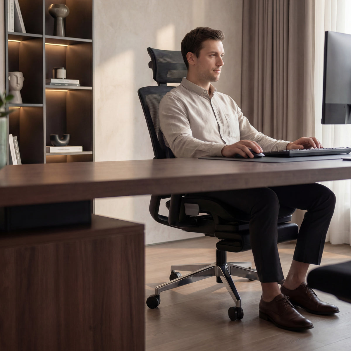 Ergonomischer Bürostuhl mit Fußstütze Mark Adler Expert 9.3 Schwarz
