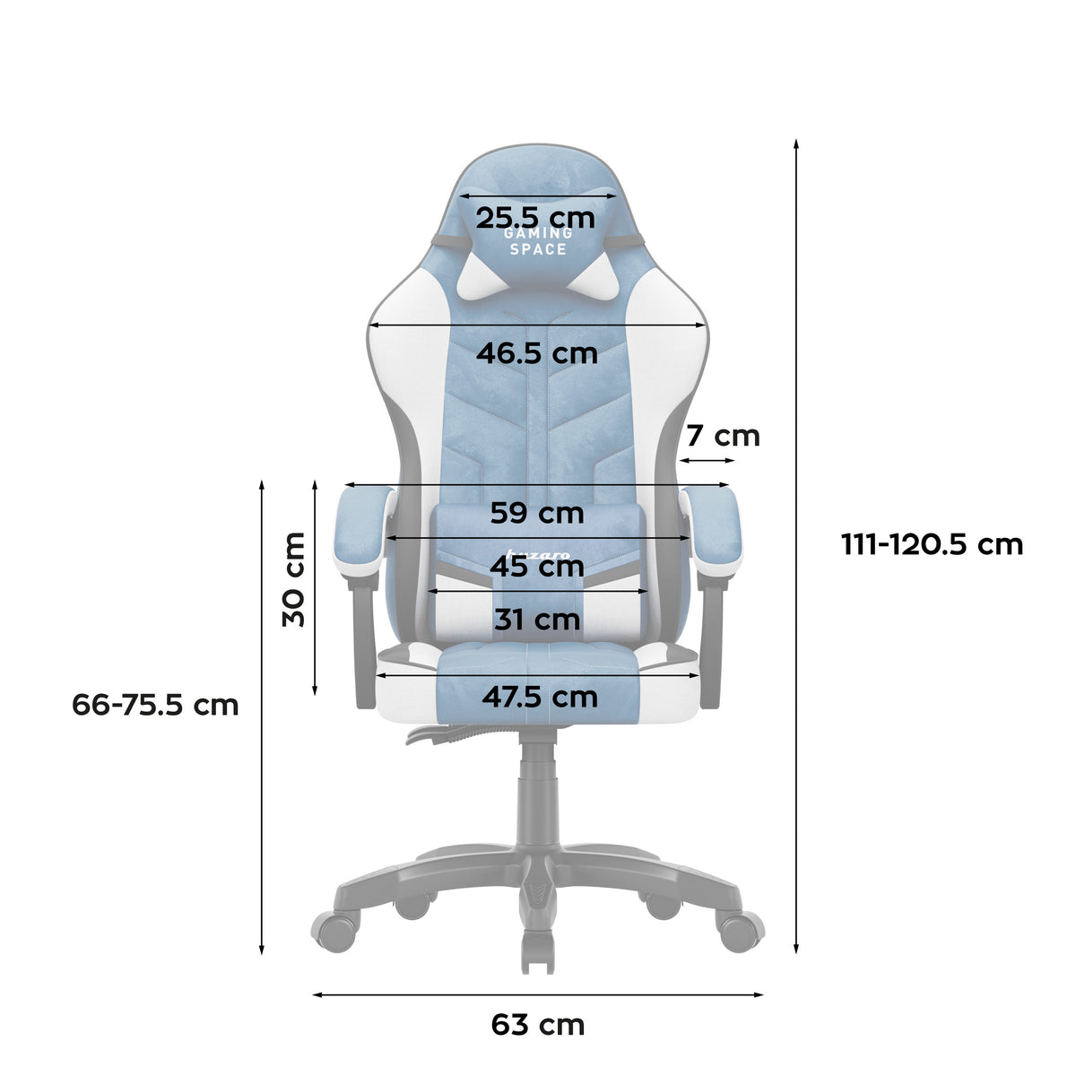 Huzaro Force 2.7 Gaming-Stuhl aus blauem Samt 