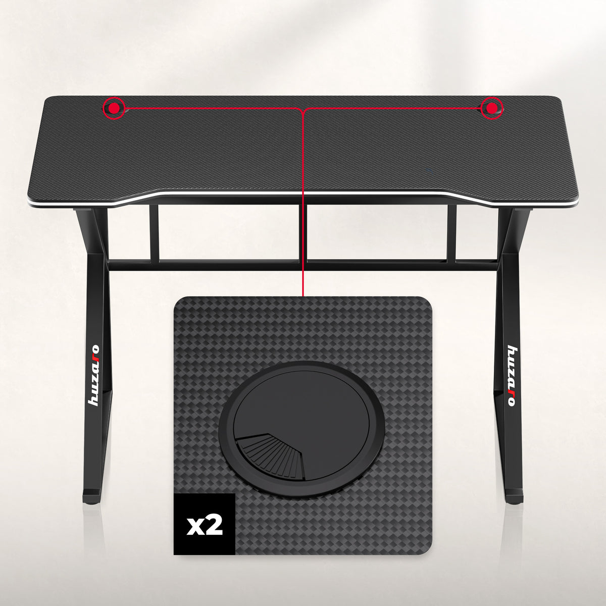 Huzaro Hero 1.6 Gaming-Schreibtisch Schwarz