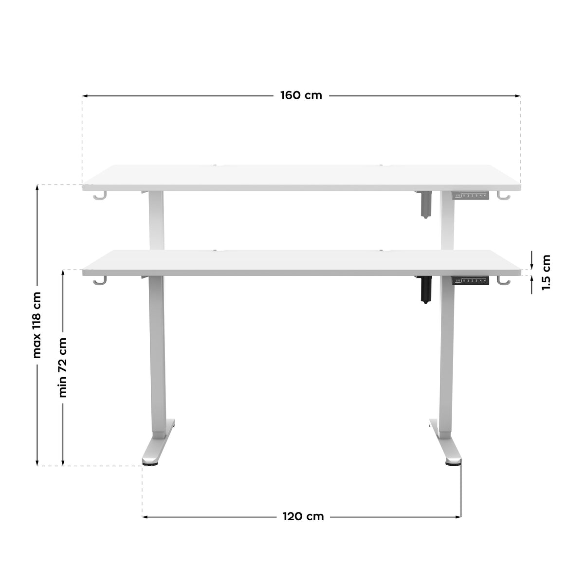 Mark Adler Leader 7.6 Elektrischer Schreibtisch Weiß