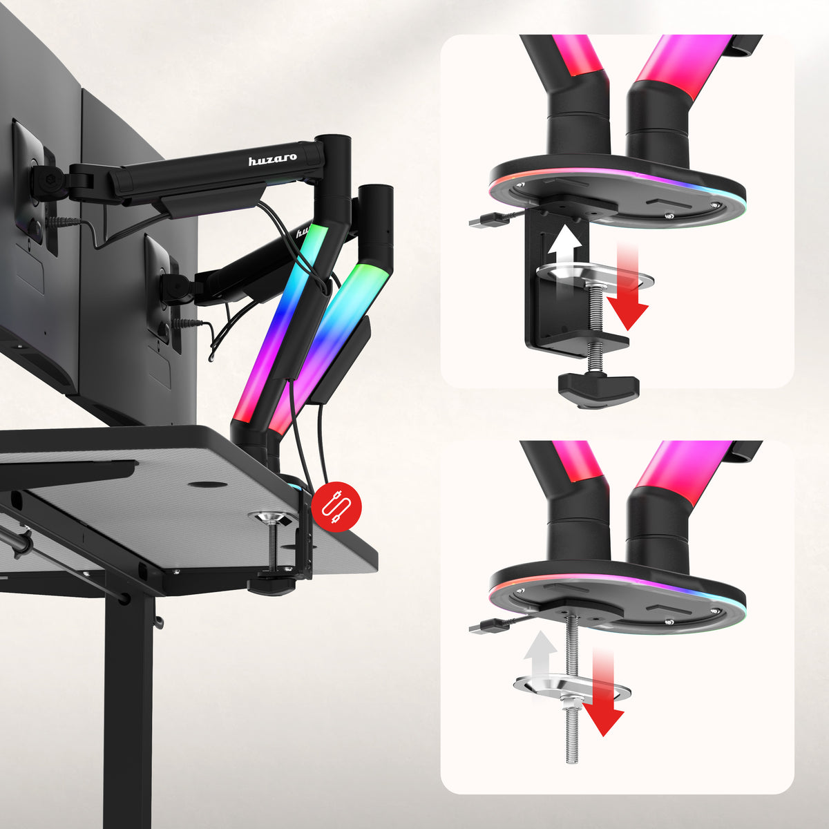 Tischhalterung für 2 Monitore Huzaro Motion 2.6 RGB