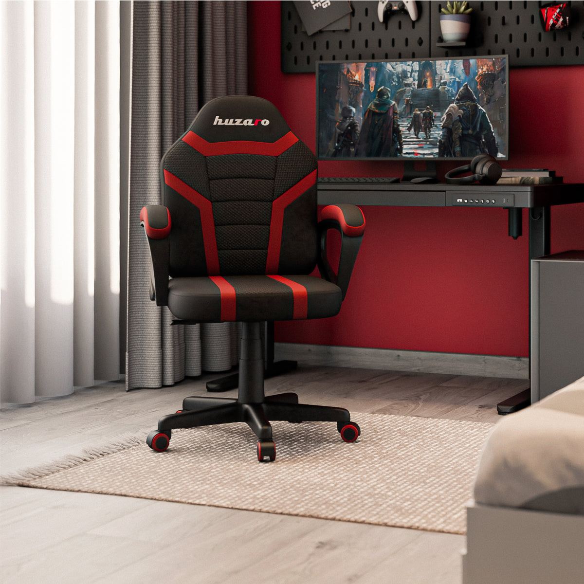 HUZARO RANGER 1.0 Rot Mesh Gaming-Stuhl für Kinder